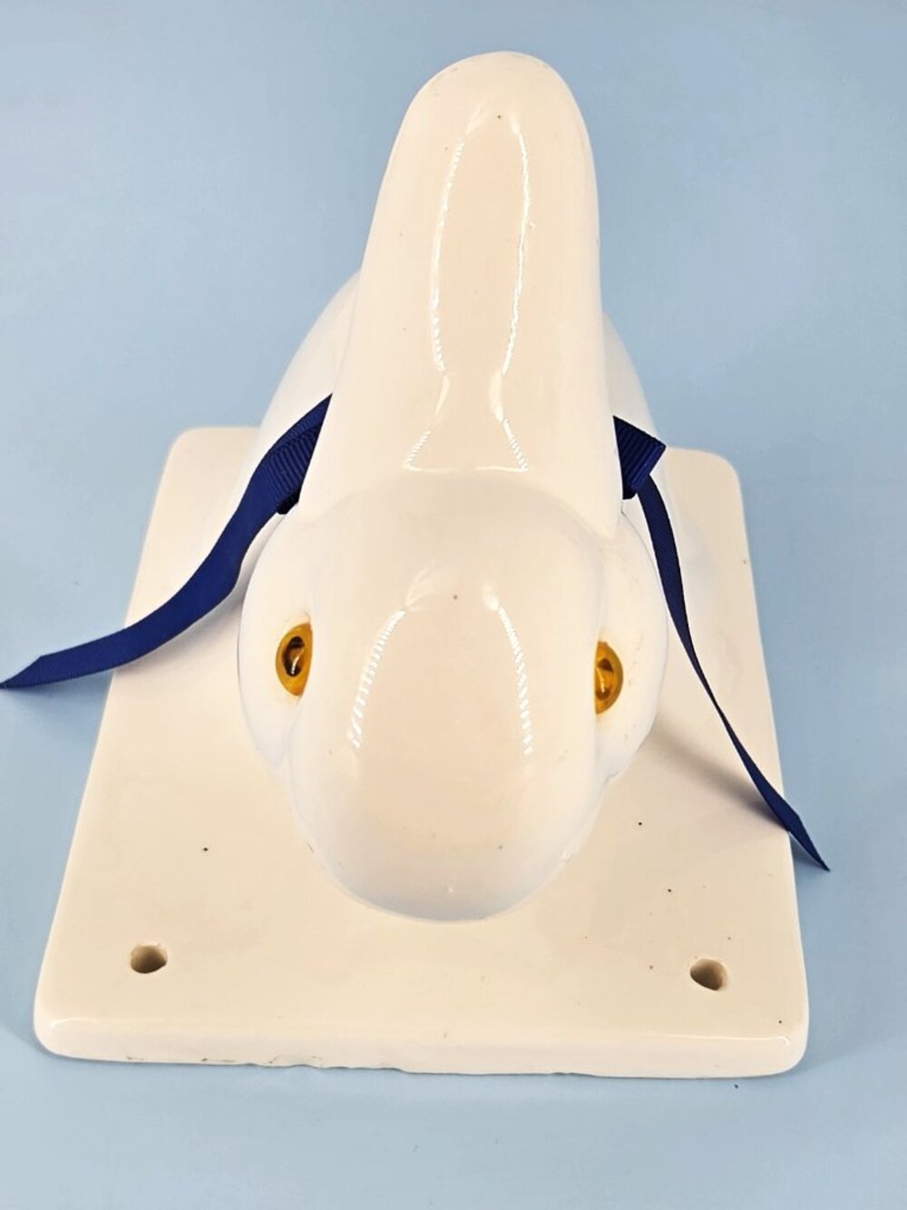 1980s Large White Ceramic Duck/Goose Head Wall Tea Towel Holder Farmhouse Decor - Picture 6 of 10